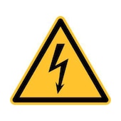 Warnschild,f. innen/außen,elektrische Spannung,Aufkleber,PVC,schwarz/gelb