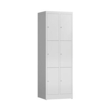 Schließfachschrank, HxBxT 1800x590x500mm, 2x3 Fächer, Zyl.-Schl.