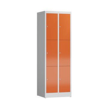 Schließfachschrank, HxBxT 1800x590x500mm, 2x3 Fächer, Zyl.-Schl.