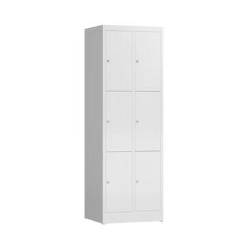 Schließfachschrank, HxBxT 1800x590x500mm, 2x3 Fächer, Zyl.-Schl.