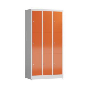 Schließfachschrank, HxBxT 1800x870x500mm, 3x3 Fächer, Zyl.-Schl.