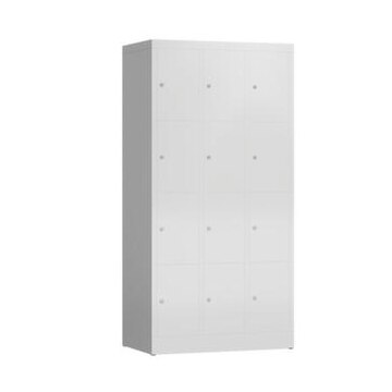 Schließfachschrank, HxBxT 1800x870x500mm, 3x4 Fächer, Zyl.-Schl.