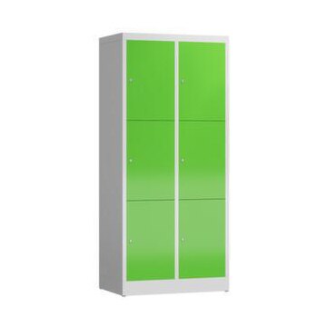 Schließfachschrank, HxBxT 1800x800x500mm, 2x3 Fächer, Zyl.-Schl.