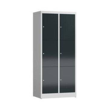 Schließfachschrank, HxBxT 1800x800x500mm, 2x3 Fächer, Zyl.-Schl.