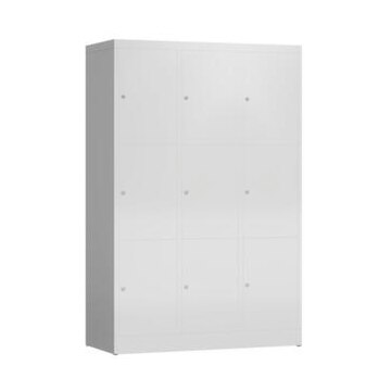 Schließfachschrank, HxBxT 1800x1185x500mm, 3x3 Fächer, Zyl.-Schl.