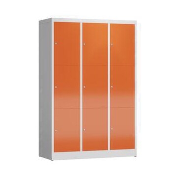 Schließfachschrank, HxBxT 1800x1185x500mm, 3x3 Fächer, Zyl.-Schl.