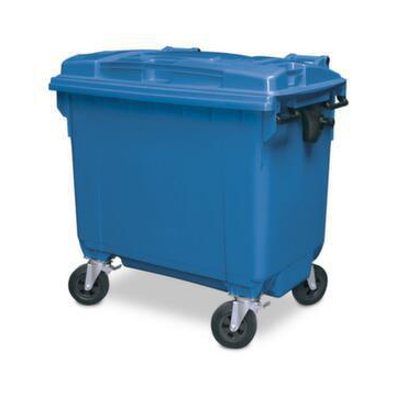 Müllcontainer,660l,Korpus HDPE blau,HxBxT 1165x1265x775mm,4 Lenkrollen