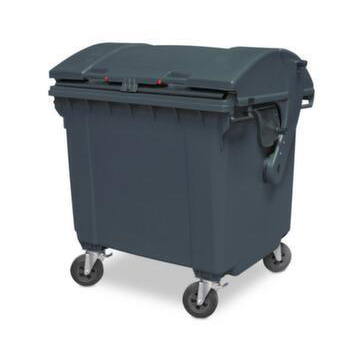 Müllcontainer,1100l,Korpus HDPE grau,HxBxT 1460x1370x1210mm,4 Lenkrollen