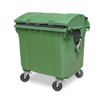 Müllcontainer,1100l,Korpus HDPE grün,HxBxT 1460x1370x1210mm,4 Lenkrollen