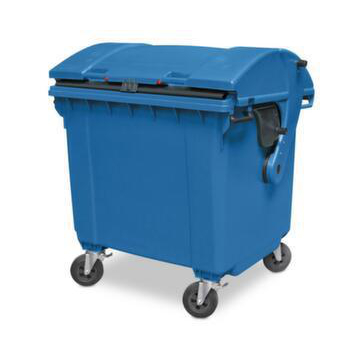 Müllcontainer,1100l,Korpus HDPE blau,HxBxT 1460x1370x1210mm,4 Lenkrollen