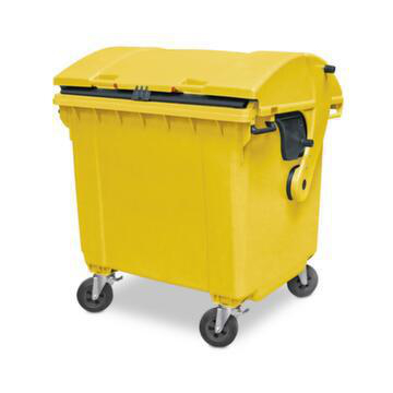 Müllcontainer,1100l,Korpus HDPE gelb,HxBxT 1460x1370x1210mm,4 Lenkrollen