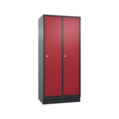 Abteilschrank,HxBxT 1800x810x500mm,2 Abt.,Korpus RAL7021,Front RAL3003