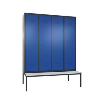 Sitzbankschrank,HxBxT 2090x1590x815mm,4 Abt.,Korpus RAL7021,Front RAL5010