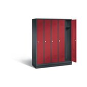 Abteilschrank,HxBxT 1800x1480x500mm,5 Abt.,Korpus RAL7021,Front RAL3003