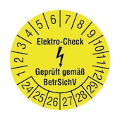 Prüfplakette,Elektro-Check gem. BetrSichV,Aufkleber,Prüfzeitraum 24-29