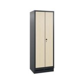 Garderobenschrank,HxBxT 1800x610x500mm,Korpus RAL7021,Front Donau-Ahorn