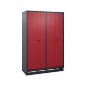 Garderobenschrank,HxBxT 1800x1190x500mm,Korpus RAL7021,Front RAL3003