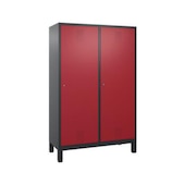 Garderobenschrank,HxBxT 1850x1190x500mm,Korpus RAL7021,Front RAL3003