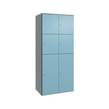 Schließfachschrank,HxBxT 1850x800x525mm,2x3 Fächer,Zylinderschloss