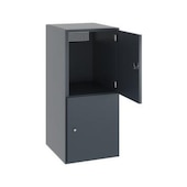 Schließfachschrank,HxBxT 950x400x525mm,1x2 Fächer,Zylinderschloss