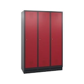 Garderobenschrank,HxBxT 1800x1190x500mm,Korpus RAL7021,Front RAL3003