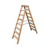 Stufen-Doppelleiter,beidseitig,2x8 Stufen,Stand H 1,3m,Holm L 1,85m,Holz