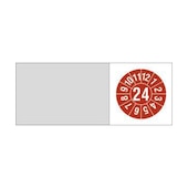 Kabelprüfplakette, Monat, Aufkleber, HxB 20x50mm, Jahresfarbe 2024-rot