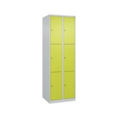 Schließfachschrank, HxBxT 1850x600x500mm, 2x3 Fächer, Zyl.-Schl.