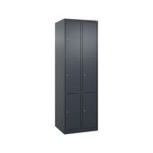 Schließfachschrank, HxBxT 1850x600x500mm, 2x3 Fächer, Zyl.-Schl.