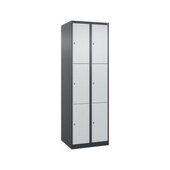 Schließfachschrank, HxBxT 1850x600x500mm, 2x3 Fächer, Zyl.-Schl.