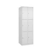 Schließfachschrank, HxBxT 1850x600x500mm, 2x3 Fächer, Zyl.-Schl.