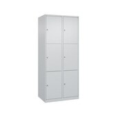 Schließfachschrank, HxBxT 1850x800x500mm, 2x3 Fächer, Zyl.-Schl.