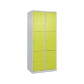 Schließfachschrank, HxBxT 1850x800x500mm, 2x3 Fächer, Zyl.-Schl.