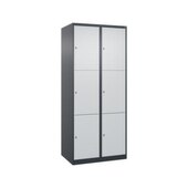 Schließfachschrank, HxBxT 1850x800x500mm, 2x3 Fächer, Zyl.-Schl.