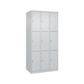 Schließfachschrank, HxBxT 1850x900x500mm, 3x3 Fächer, Zyl.-Schl.