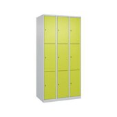 Schließfachschrank, HxBxT 1850x900x500mm, 3x3 Fächer, Zyl.-Schl.