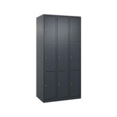 Schließfachschrank, HxBxT 1850x900x500mm, 3x3 Fächer, Zyl.-Schl.