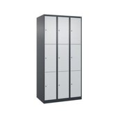 Schließfachschrank, HxBxT 1850x900x500mm, 3x3 Fächer, Zyl.-Schl.