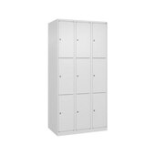 Schließfachschrank, HxBxT 1850x900x500mm, 3x3 Fächer, Zyl.-Schl.