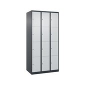 Schließfachschrank, HxBxT 1850x900x500mm, 3x4 Fächer, Zyl.-Schl.