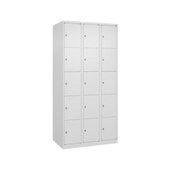 Schließfachschrank, HxBxT 1850x900x500mm, 3x5 Fächer, Zyl.-Schl.