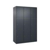 Schließfachschrank, HxBxT 1850x1200x500mm, 3x3 Fächer, Zyl.-Schl.