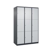 Schließfachschrank, HxBxT 1850x1200x500mm, 3x3 Fächer, Zyl.-Schl.