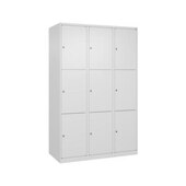 Schließfachschrank, HxBxT 1850x1200x500mm, 3x3 Fächer, Zyl.-Schl.