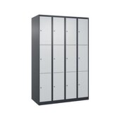 Schließfachschrank, HxBxT 1850x1200x500mm, 4x3 Fächer, Zyl.-Schl.