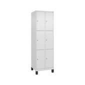 Schließfachschrank, HxBxT 1950x600x500mm, 2x3 Fächer, Zyl.-Schl., Füße