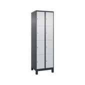 Schließfachschrank, HxBxT 1950x600x500mm, 2x4 Fächer, Zyl.-Schl., Füße