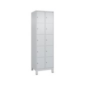 Schließfachschrank, HxBxT 1950x600x500mm, 2x5 Fächer, Zyl.-Schl., Füße