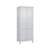 Schließfachschrank, HxBxT 1950x800x500mm, 2x3 Fächer, Zyl.-Schl., Füße