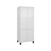 Schließfachschrank, HxBxT 1950x800x500mm, 2x3 Fächer, Zyl.-Schl., Füße